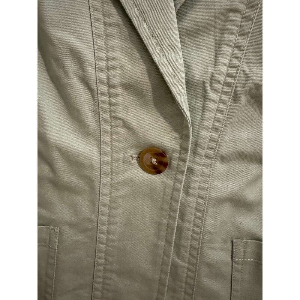 Joan Rivers New Cotton Signature Twill Cinched Back Blazer Green Medium Petite - Picture 5 of 13